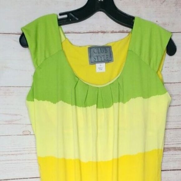 Rare Club Style Yellow Polyester Spandex Fitted Nightgown Leisure Dress Size 10 - Picture 4 of 8